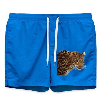 Leopard - Swim Trunks - cobalt blue - Front