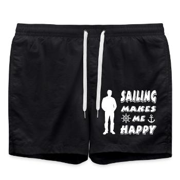 Sail - Swim Trunks - black - Front - AI Model Male 185 light (185cm)