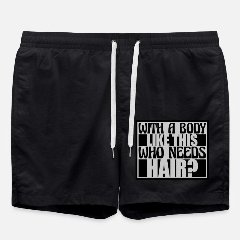 Who Needs Hair Saying - Swim Trunks - black