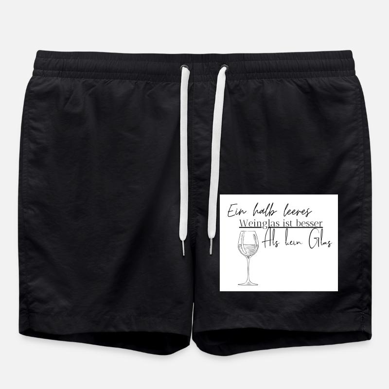 Weinglas - Badeshorts - Schwarz