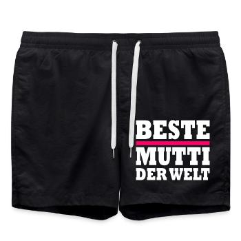 Beste mutti der welt - Badeshorts - Schwarz - Vorne - AI Model Male 185 light (185cm)