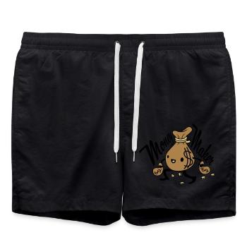 Money Maker sac d’argent vivant - Short de bain - noir - Devant - AI Model Male 185 light (185cm)
