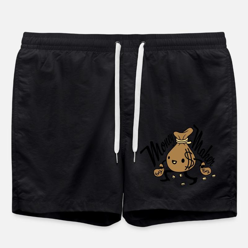 Money Maker lebendiger Geldsack - Badeshorts - Schwarz