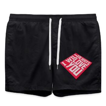 I will always love - Swim Trunks - black - Front - AI Model Male 185 light (185cm)