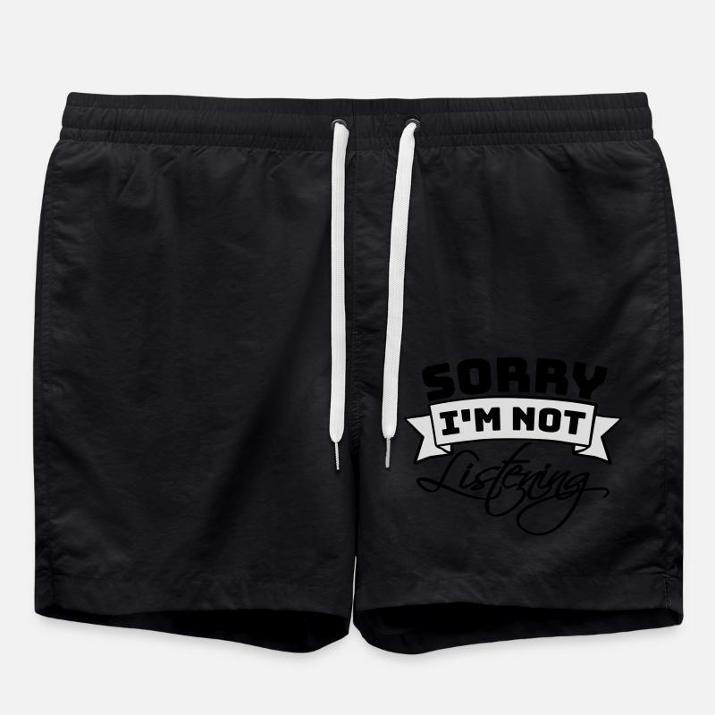 désolé de ne pas écouter - Short de bain - noir