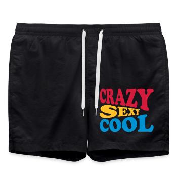 design cool sexy fou - Short de bain - noir - Devant - AI Model Male 185 light (185cm)