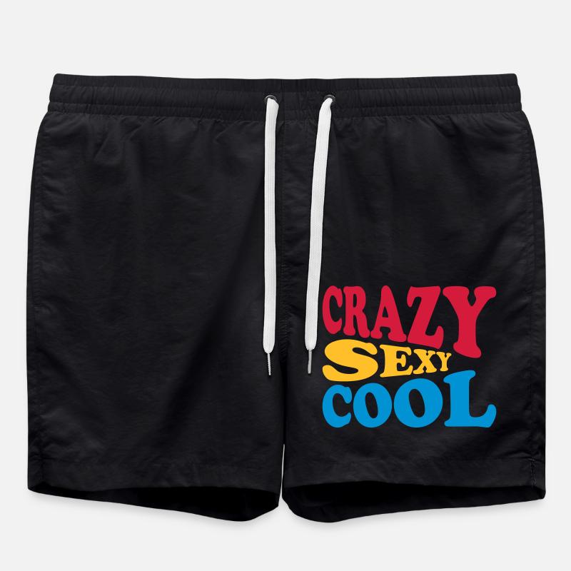 crazy sexy cool design - Swim Trunks - black