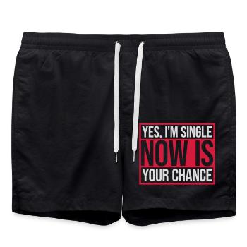 single now your chance - Badeshorts - Schwarz - Vorne - AI Model Male 185 light (185cm)