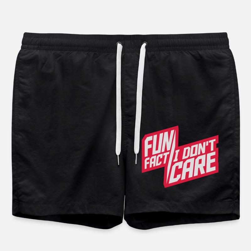 I don't care fact - Swim Trunks - black