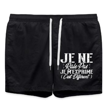 Je ne râle pas je m'exprime c'est différent - Short de bain - noir - Devant - AI Model Male 185 light (185cm)