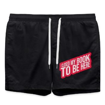 I closed my book - Badeshorts - Schwarz - Vorne - AI Model Male 185 light (185cm)