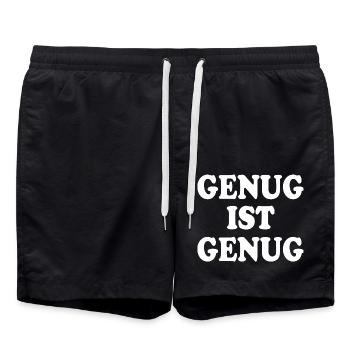 Genug ist genug - Badeshorts - Schwarz - Vorne - AI Model Male 185 light (185cm)