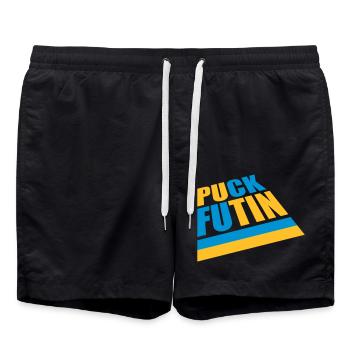 Conception du logo Puck Futin - Short de bain - noir - Devant - AI Model Male 185 light (185cm)