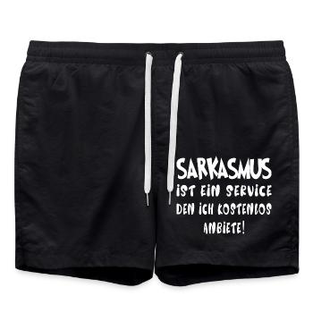 Sarkasmus ist ein Service den ich kostenlos anbiet - Badeshorts - Schwarz - Vorne - AI Model Male 185 light (185cm)