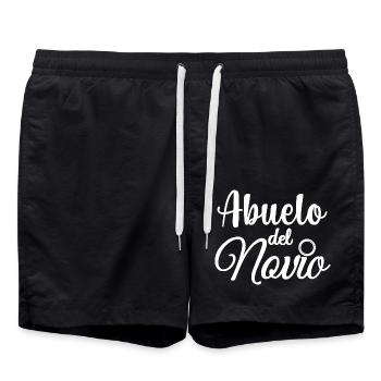Abuelo del Novio Groom's Grandpa Wedding Party - Swim Trunks - black - Front - AI Model Male 185 light (185cm)