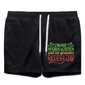 Weihnachten Christmas - Badeshorts - Schwarz - Vorne - AI Model Male 185 light (185cm)