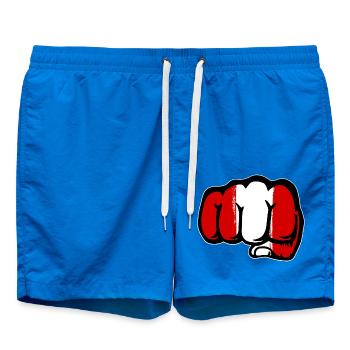 Pérou drapeau poing main - Short de bain - cobalt blue - Devant