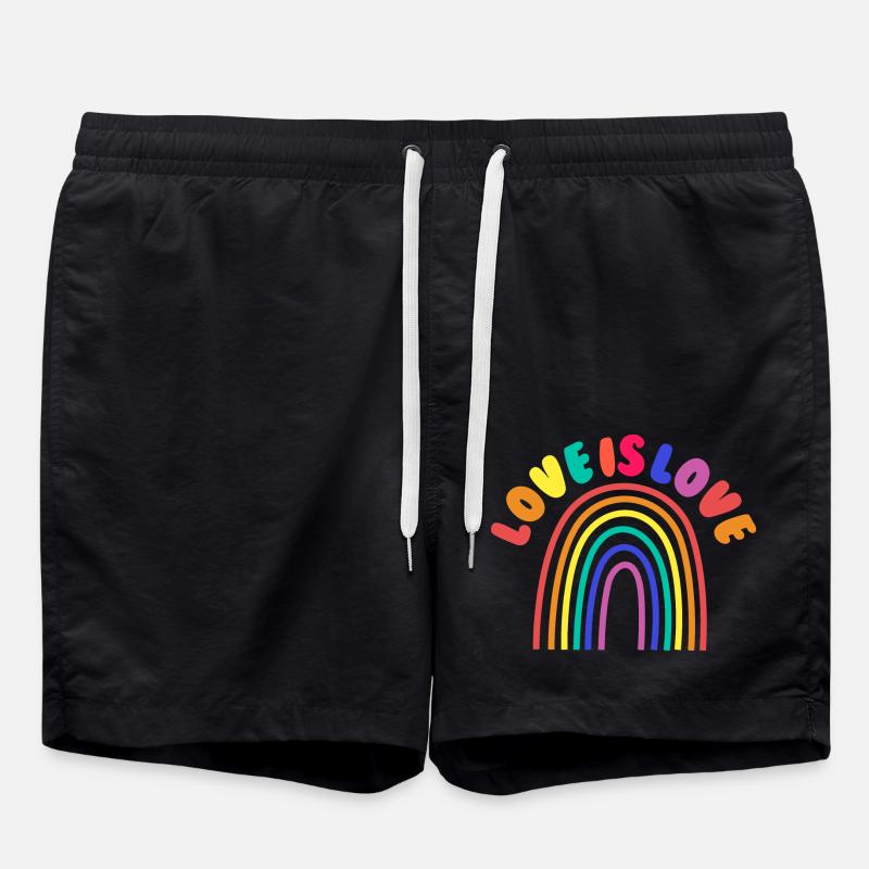 Love is all - Swim Trunks - black