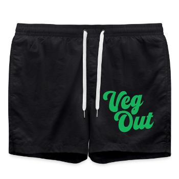 Veg Out - Swim Trunks - black - Front - AI Model Male 185 light (185cm)