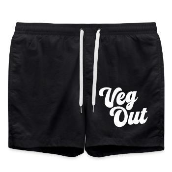 Veg Out - Swim Trunks - black - Front - AI Model Male 185 light (185cm)