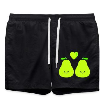Pear Comic Love - Swim Trunks - black - Front - AI Model Male 185 light (185cm)