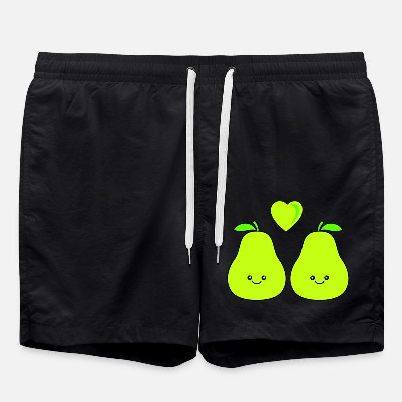birne comic love - Badeshorts - Schwarz