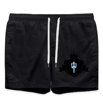 dreizack wappen - Badeshorts - Schwarz - Vorne - AI Model Male 185 light (185cm)