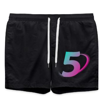 Number 5 multicolor - Swim Trunks - black - Front - AI Model Male 185 light (185cm)