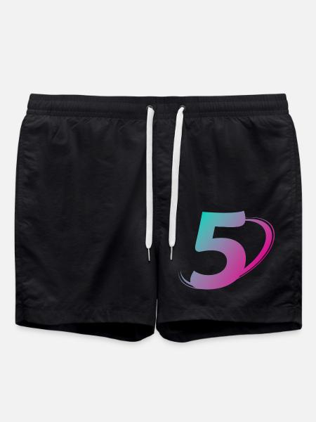 Nummer 5 mehrfarbig - Badeshorts - Schwarz