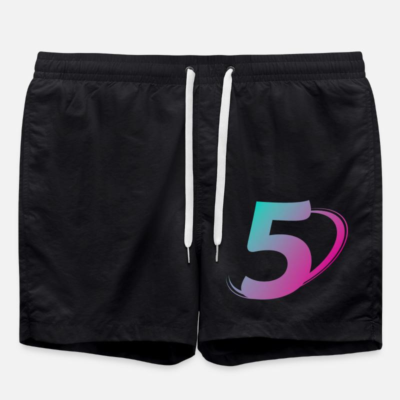 Nummer 5 mehrfarbig - Badeshorts - Schwarz