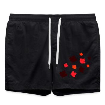 Feuilles d’érable - Short de bain - noir - Devant - AI Model Male 185 light (185cm)