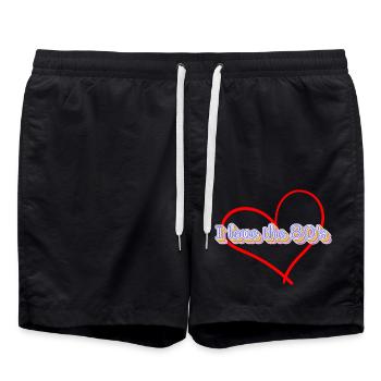 J’adore les années 80 - Short de bain - noir - Devant - AI Model Male 185 light (185cm)
