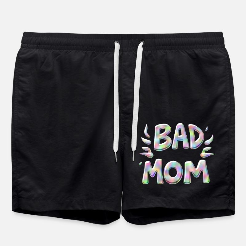 Bad Mom - Swim Trunks - black