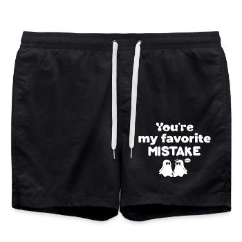 T-shirts with Funny Phrases - Fantasmitas 10 - Swim Trunks - black - Front - AI Model Male 185 light (185cm)