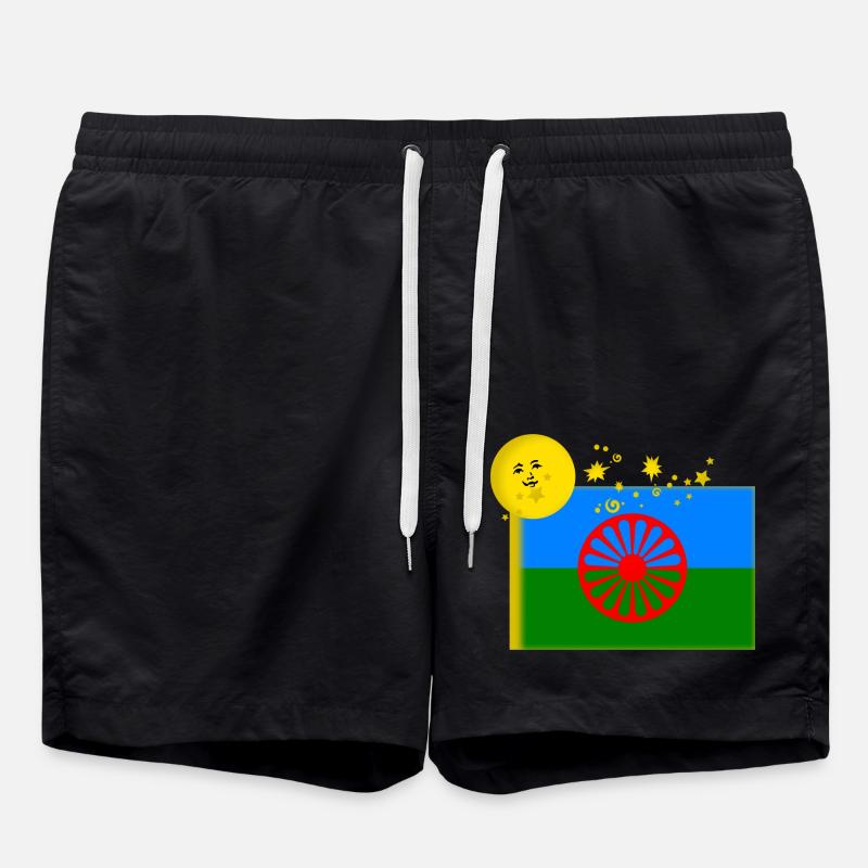 Drapeau rom - Short de bain - noir