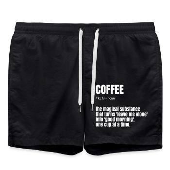 Drôle de dicton de café - Short de bain - noir - Devant - AI Model Male 185 light (185cm)