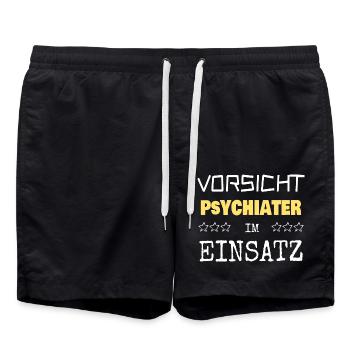Psychiater - Badeshorts - Schwarz - Vorne - AI Model Male 185 light (185cm)