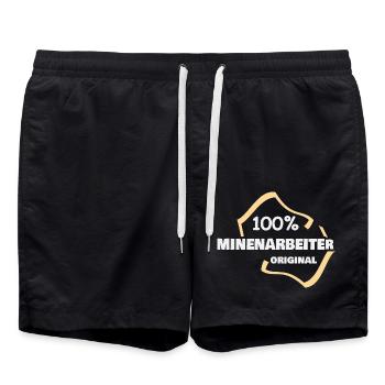 Occupation: Miner - Swim Trunks - black - Front - AI Model Male 185 light (185cm)