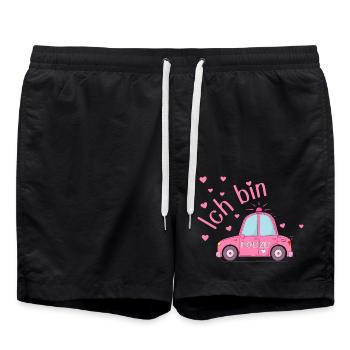 Police Car I'm Birthday Pink - Swim Trunks - black - Front - AI Model Male 185 light (185cm)