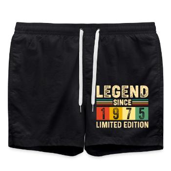 Legend Since 1975 Birthday 50 Years 50 Jahre - Swim Trunks - black - Front - AI Model Male 185 light (185cm)