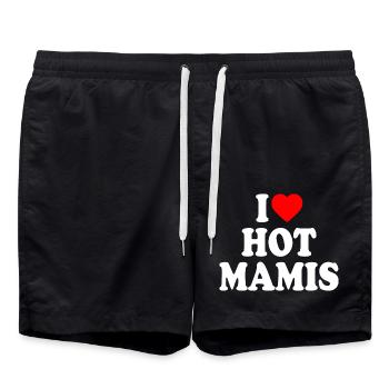 I love hot mamis - Short de bain - noir - Devant - AI Model Male 185 light (185cm)