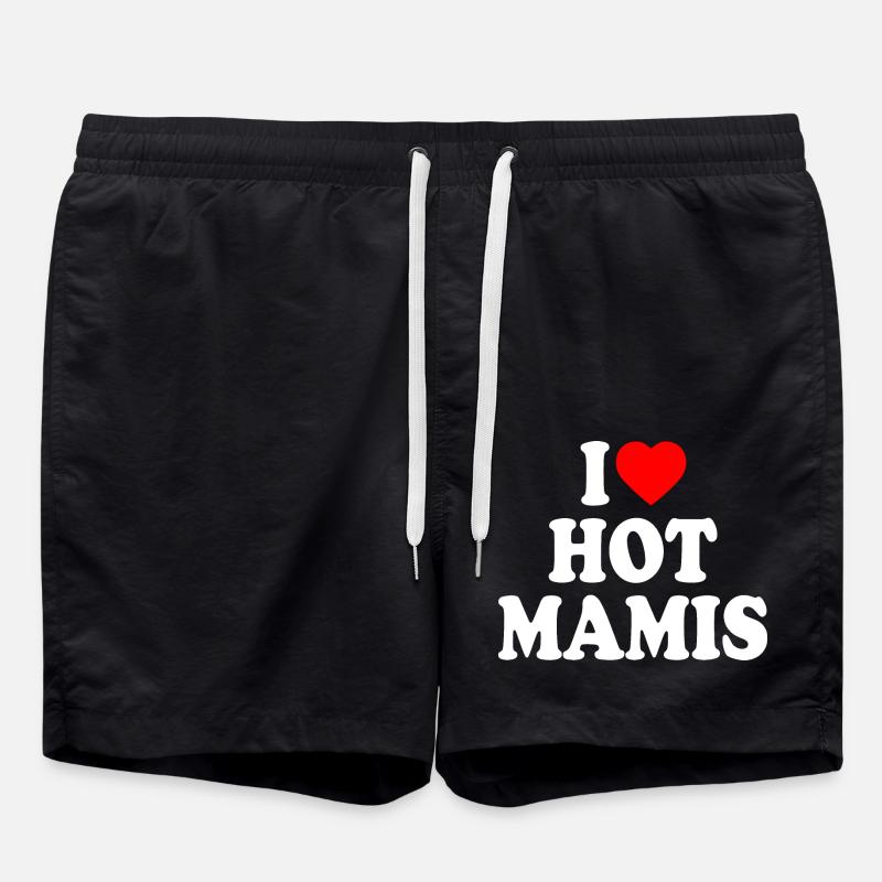 I love hot mamis - Short de bain - noir