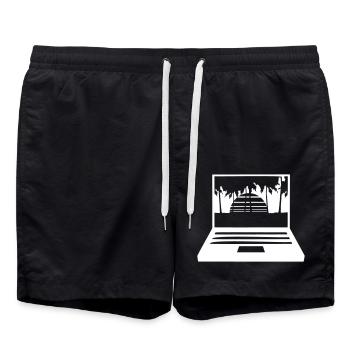 Ordinateur portable Écran Palmiers PC Strip Nerd - Short de bain - noir - Devant - AI Model Male 185 light (185cm)