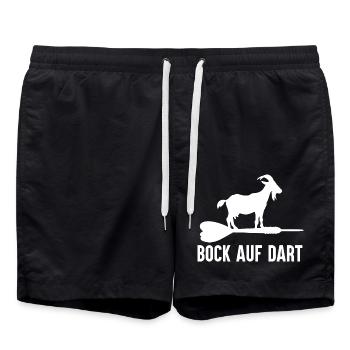 Bock Auf Dart - Fléchettes Spruch Dart Spieler - Short de bain - noir - Devant - AI Model Male 185 light (185cm)