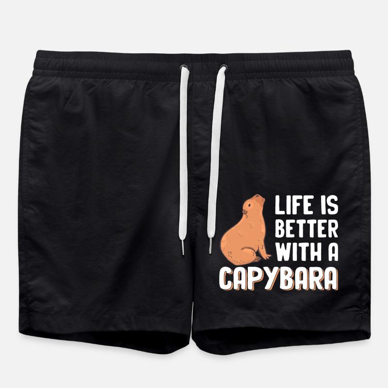 Capybara - Badeshorts - Schwarz