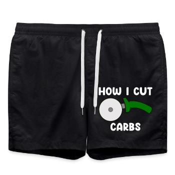 Pizza - Badeshorts - Schwarz - Vorne - AI Model Male 185 light (185cm)
