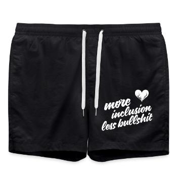 more inclusion less bullshit - Badeshorts - Schwarz - Vorne - AI Model Male 185 light (185cm)