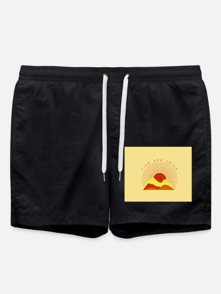 rise and sgine - Swim Trunks - black