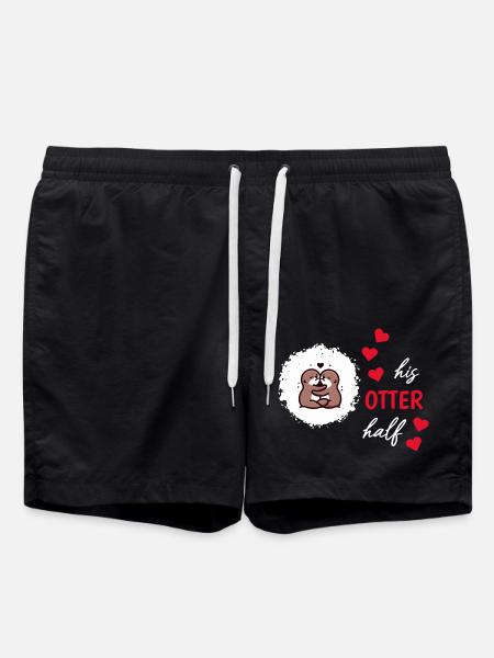 Otter Half Love Gift - Swim Trunks - black
