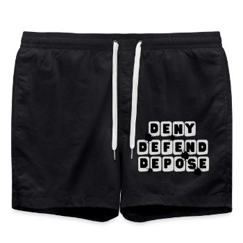 DENY DEFEND DEPOSE - Swim Trunks - black - Front - AI Model Male 185 light (185cm)